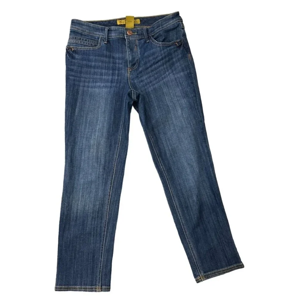 Seven7 Dark Wash Cropped Boyfriend Jeans size 4 - Picture 2 of 4